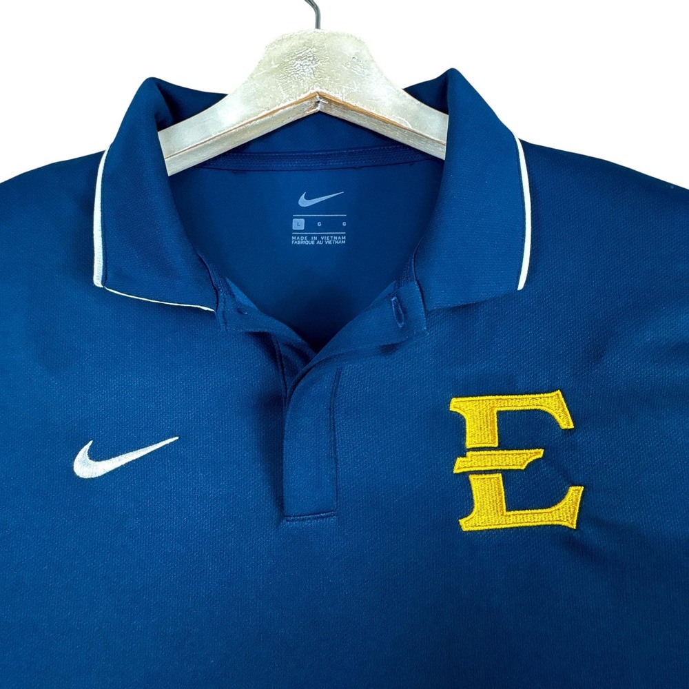 East Tennessee Buccaneers Polo Shirt Mens Large Blue Nike Golf CW3415-419